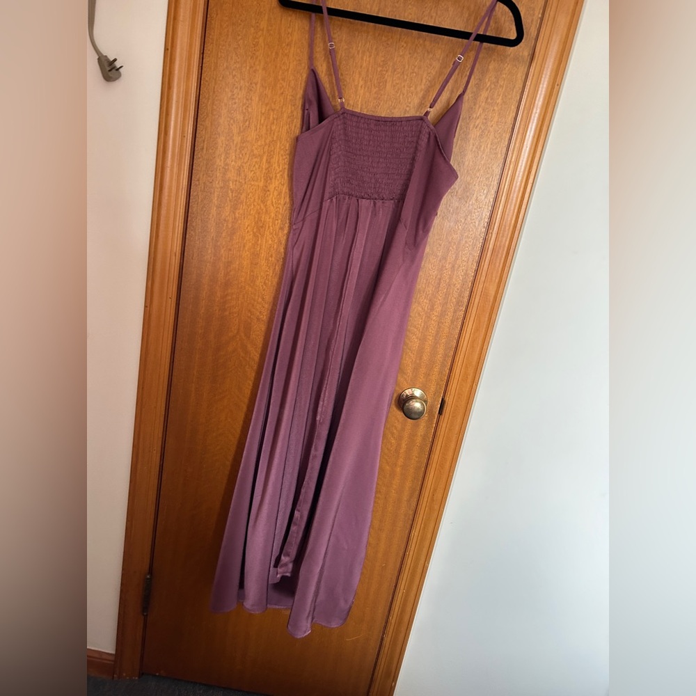 Satin Style Wine Slip Dress - Plus Size - Picture 5 of 6